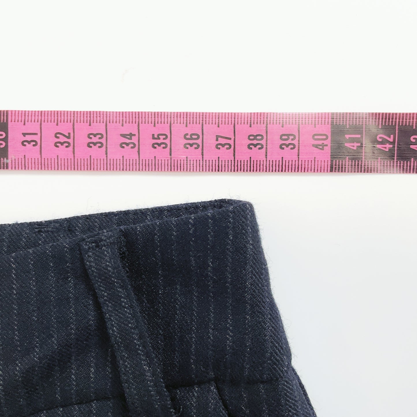 MAX - Navy Pinstripe Slim-Fit Trousers