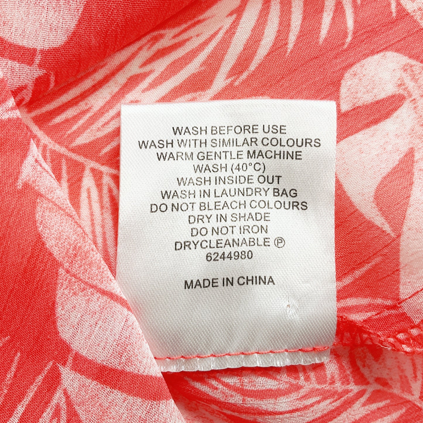 Ella J - Sheer Red Leaf Print Long Sleeve Blouse