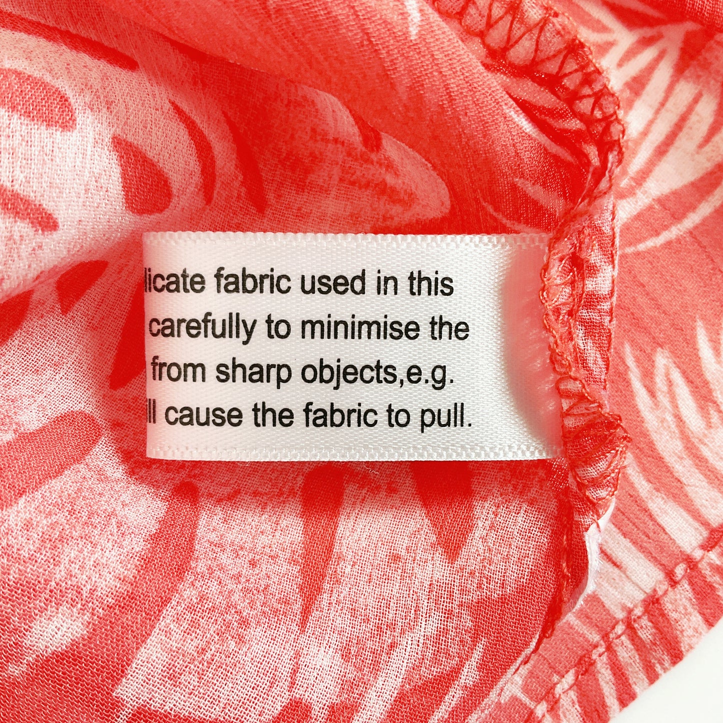 Ella J - Sheer Red Leaf Print Long Sleeve Blouse