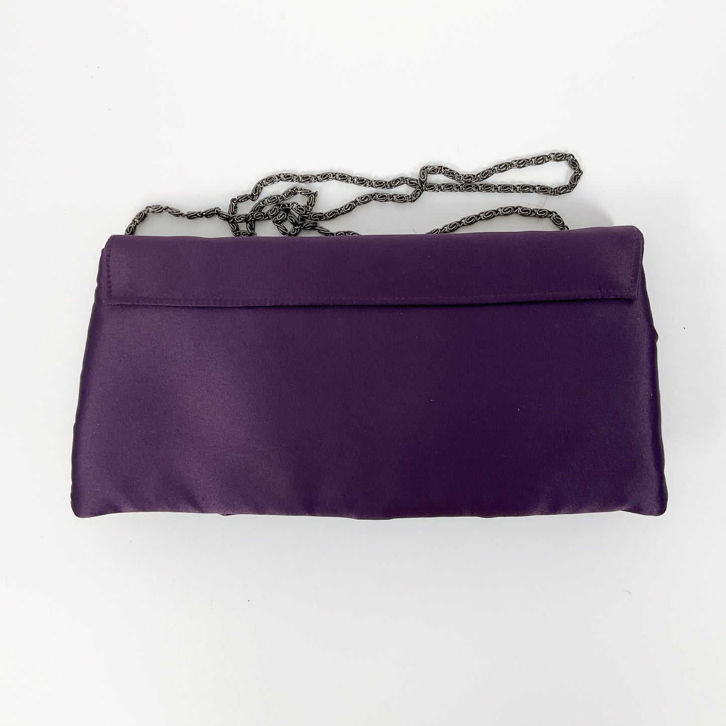 Olga Berg - Purple Satin Clutch Bag