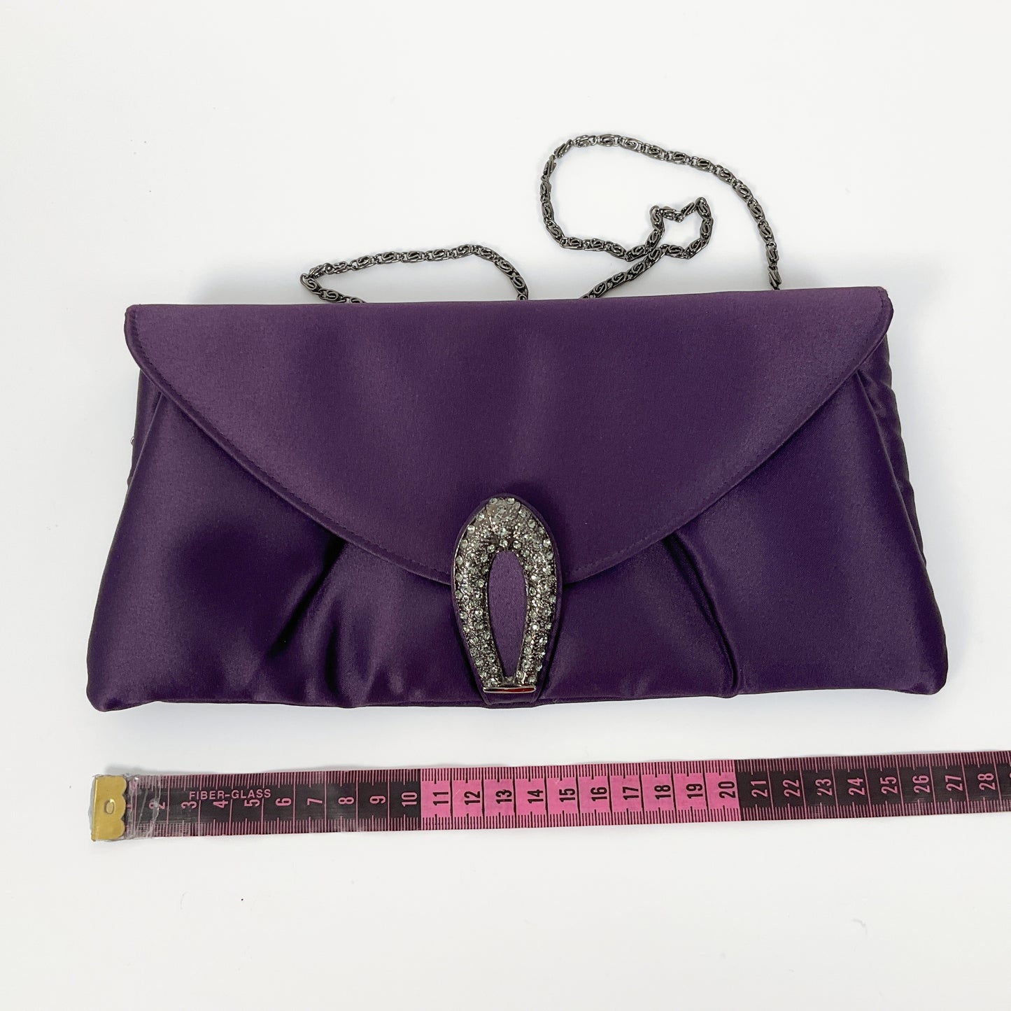 Olga Berg - Purple Satin Clutch Bag