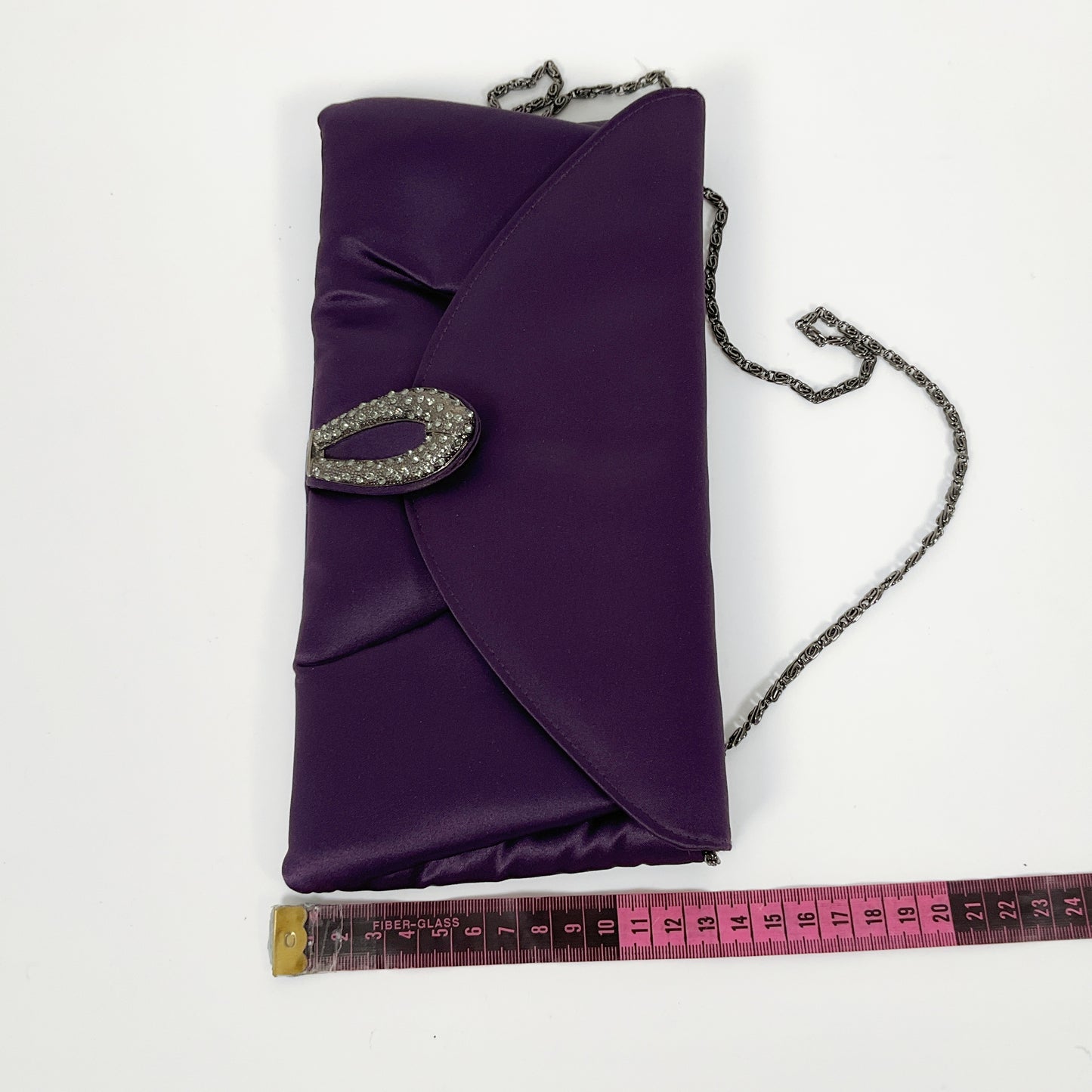 Olga Berg - Purple Satin Clutch Bag