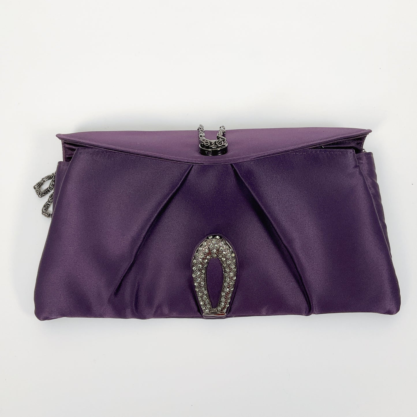 Olga Berg - Purple Satin Clutch Bag