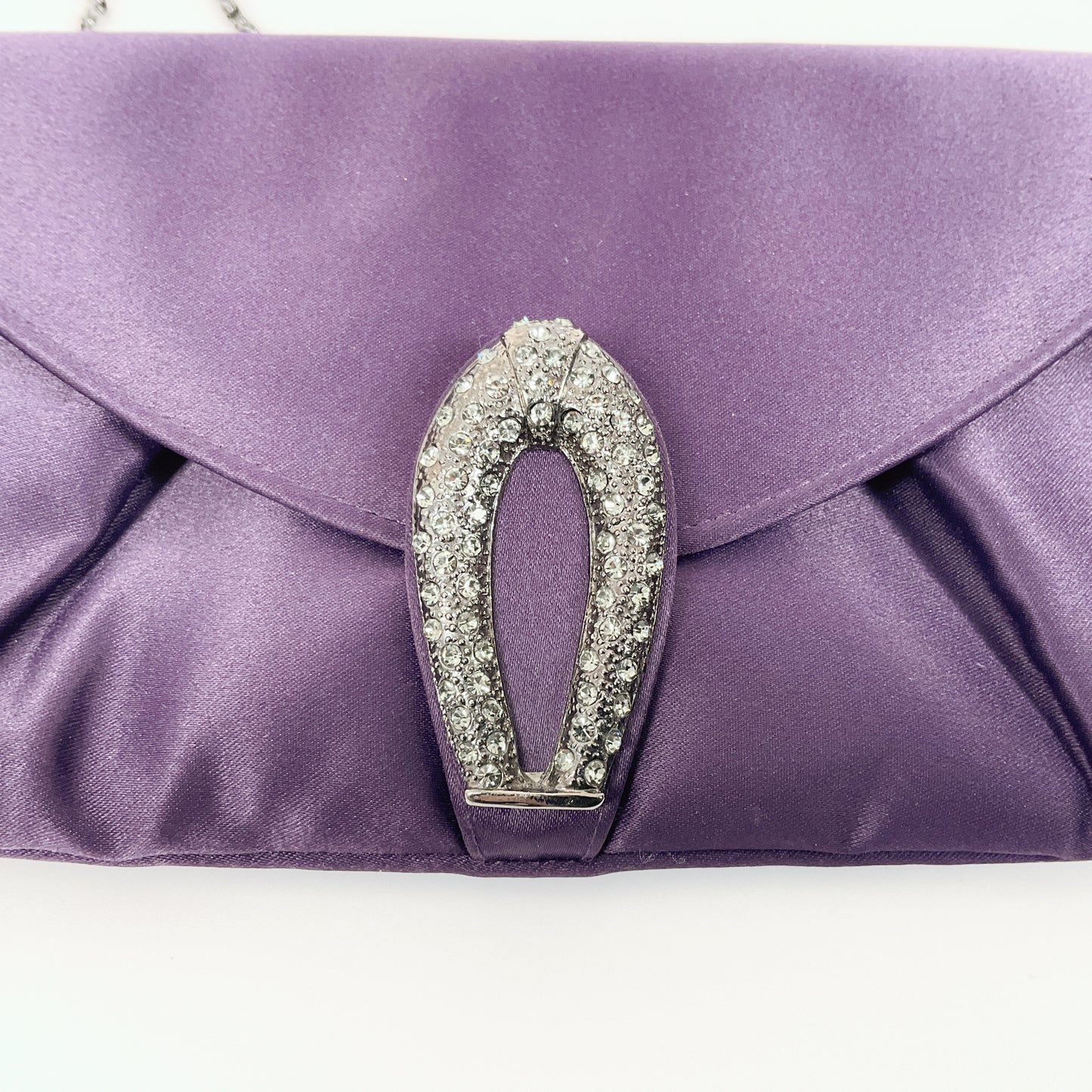Olga Berg - Purple Satin Clutch Bag