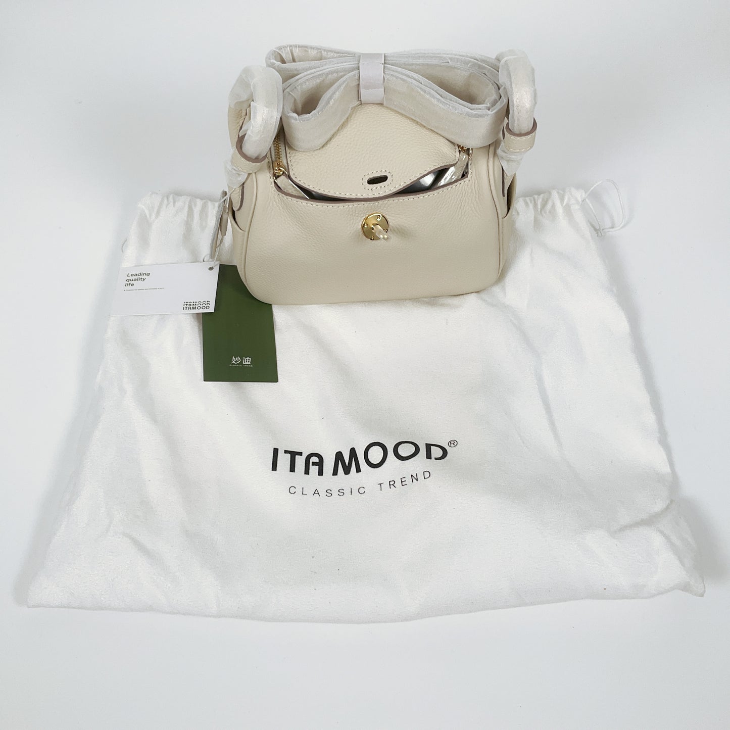 ITAMOOD - Elegant Cream Leather Handbag