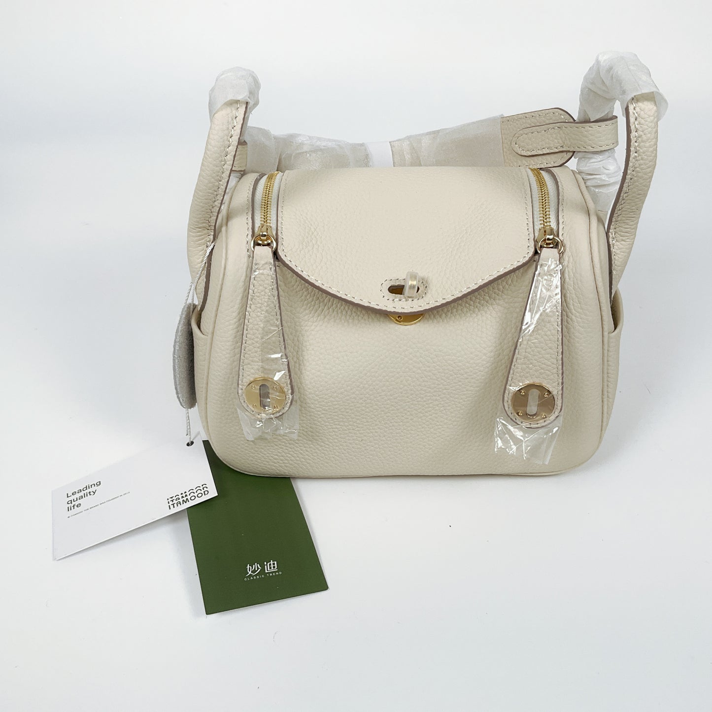 ITAMOOD - Elegant Cream Leather Handbag