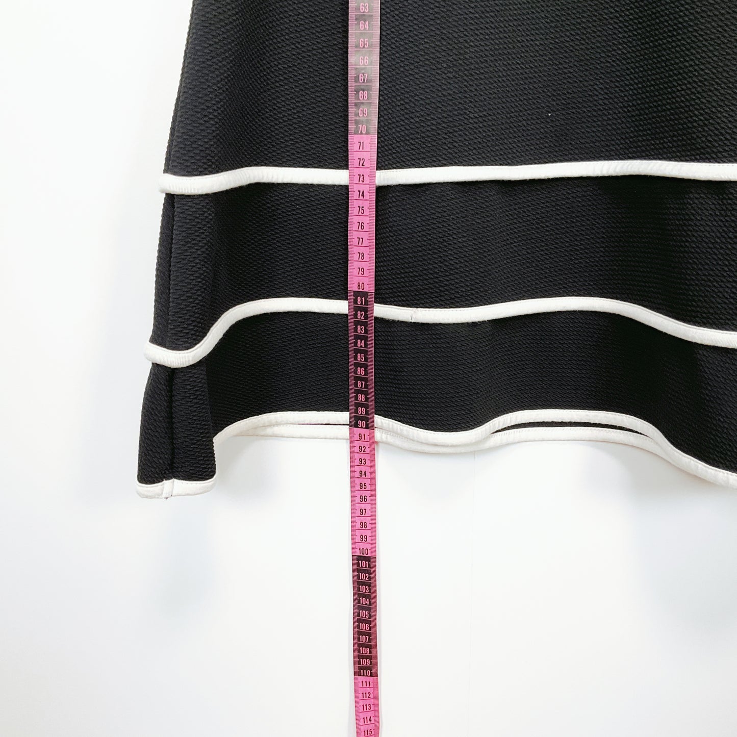 Stella - Black Fit & Flare Dress with White Trim