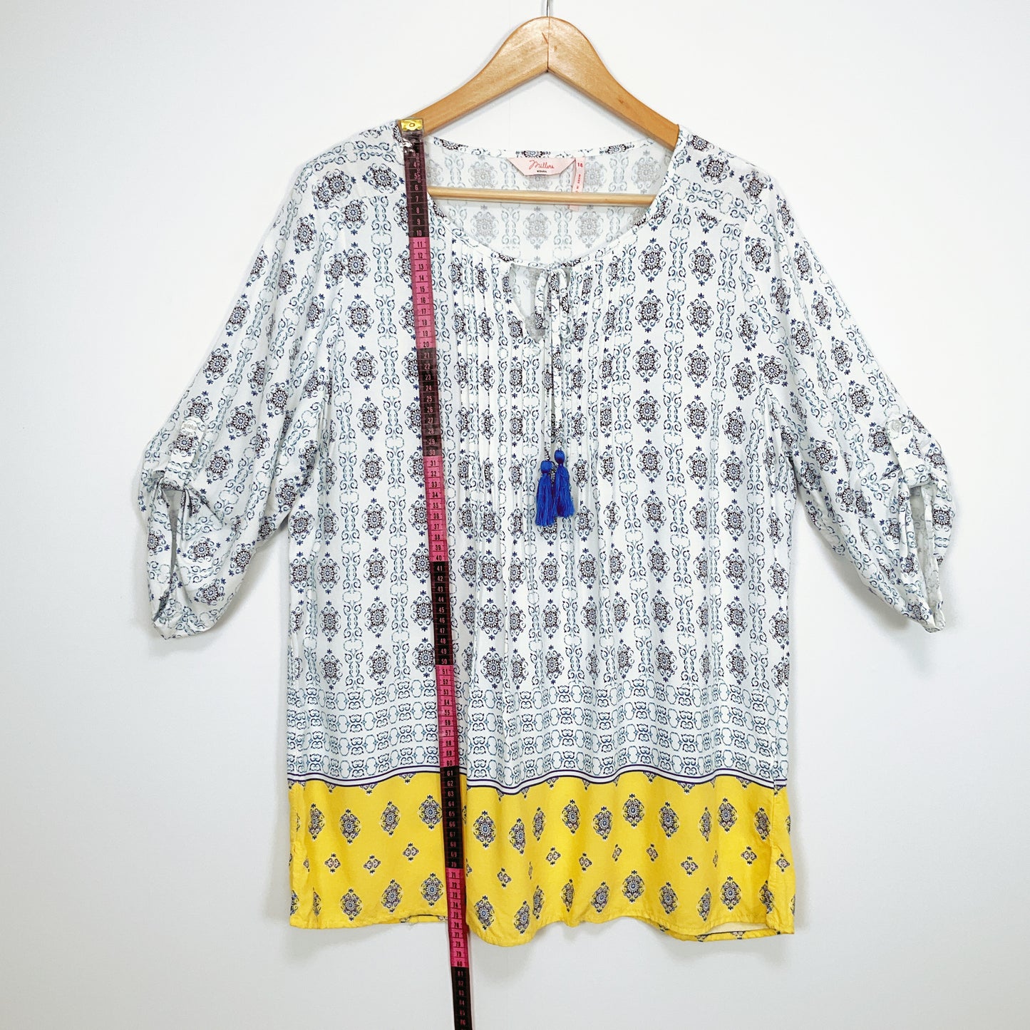Millers - Geometric Pattern Yellow Border Top