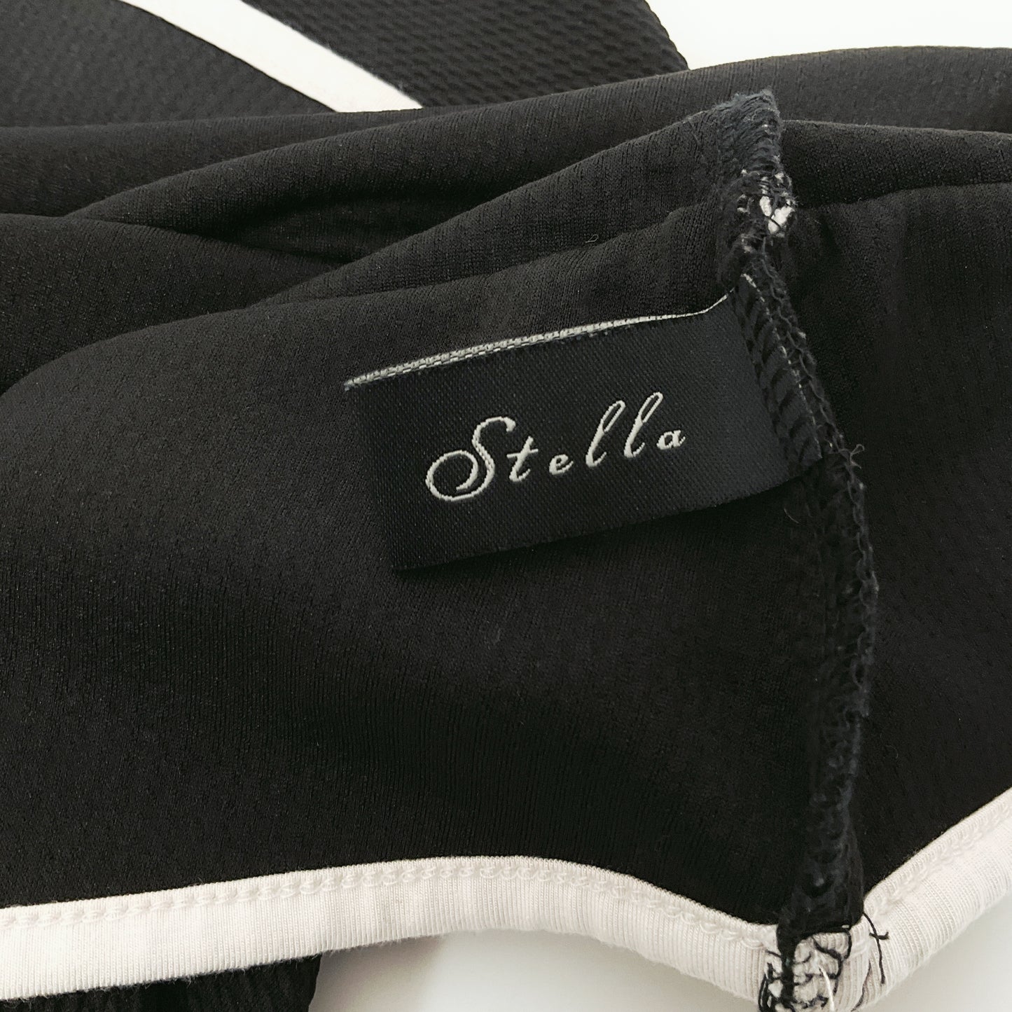 Stella - Black Fit & Flare Dress with White Trim