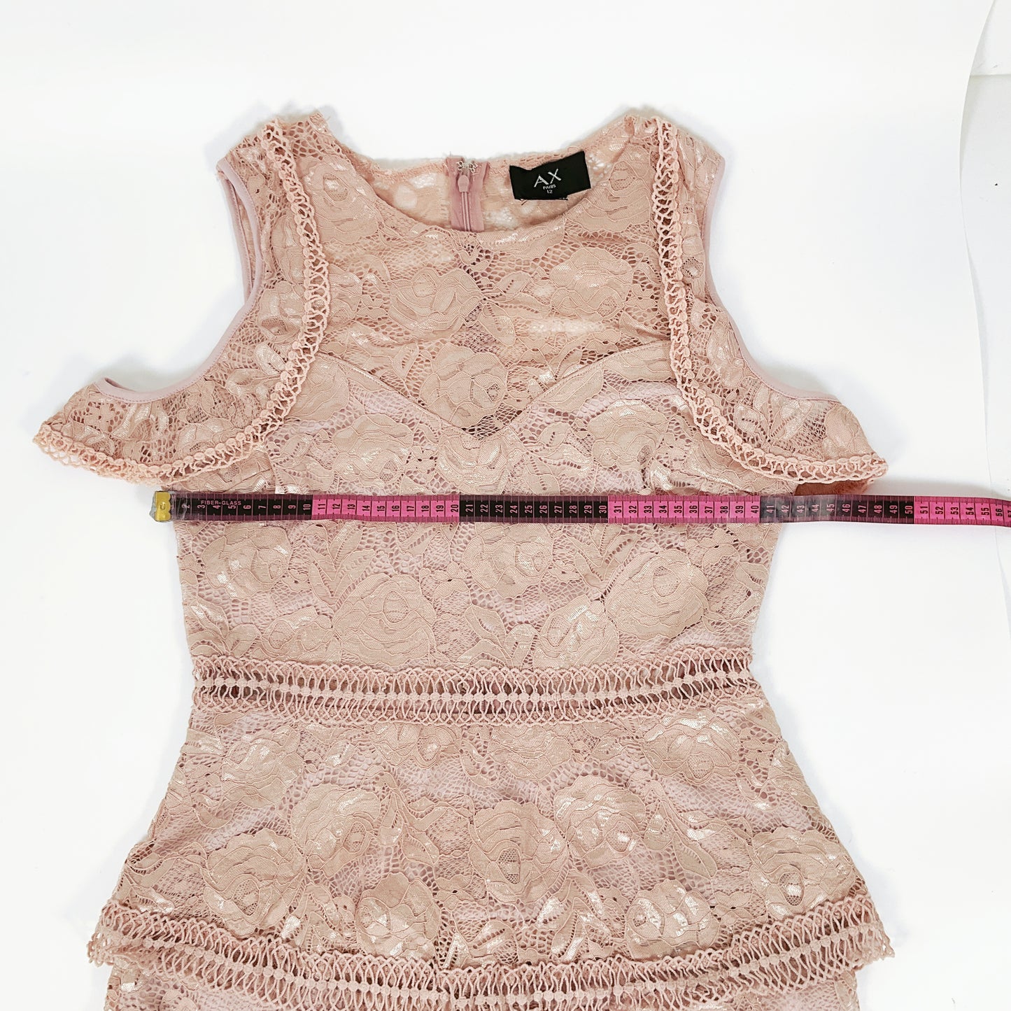 AX Paris - Off-Shoulder Flutter Sleeves Lace Mini Dress