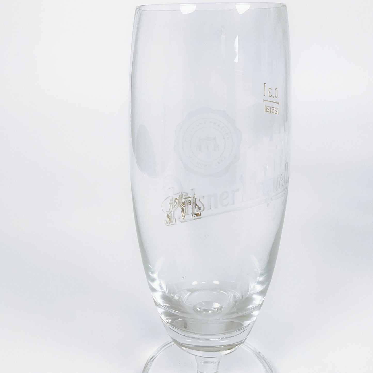 Set of 6 300ml Pilsner Urquell Embossed Crystal Beer Glasses made In Germany