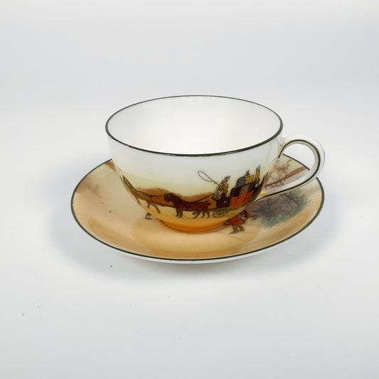 Royal Doulton - Vintage "Coaching Day" Cup and Saucer Set