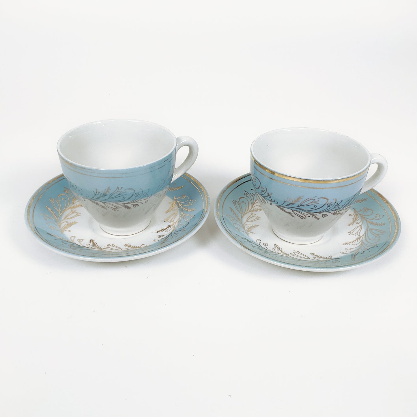 Washington Pottery - Blue Riband Tea Cup and Saucer Set X 2