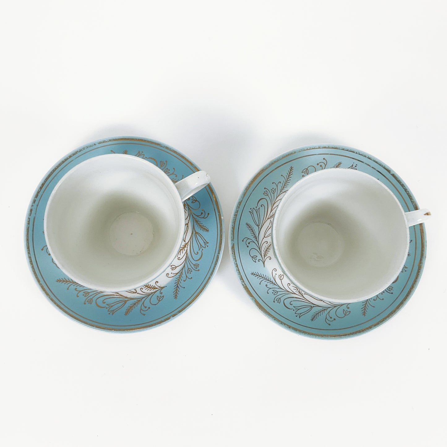 Washington Pottery - Blue Riband Tea Cup and Saucer Set X 2
