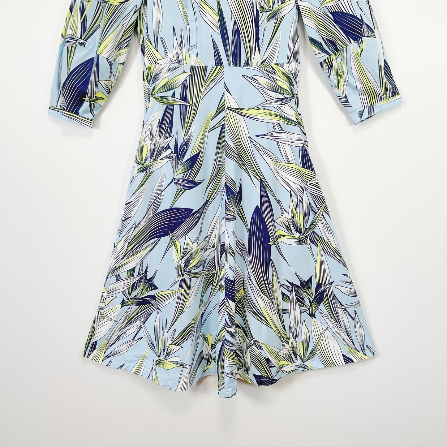 EDC by Esprit – Blue Tropical Print Fit  Flare Dress