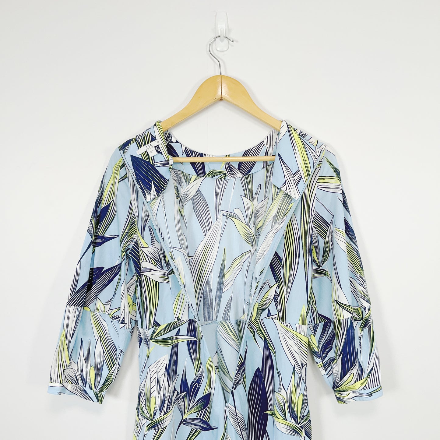 EDC by Esprit – Blue Tropical Print Fit  Flare Dress