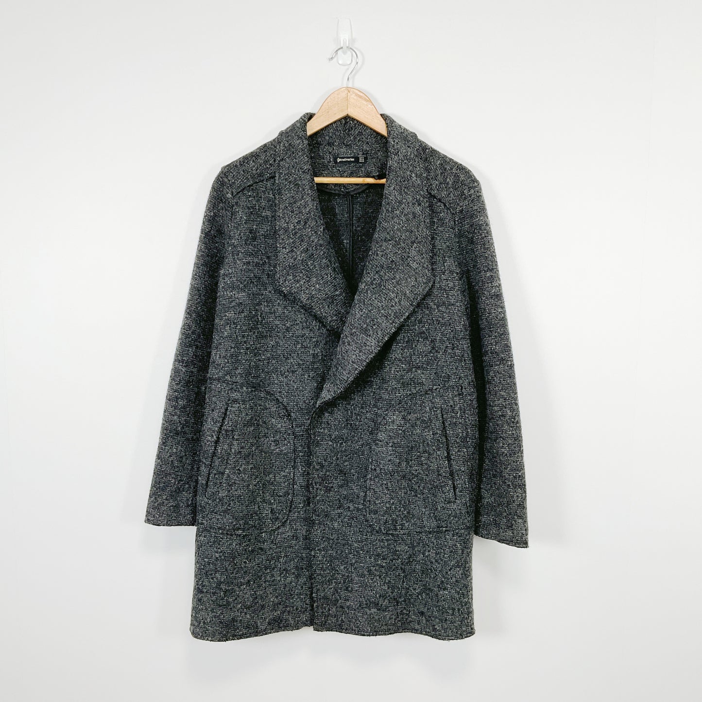 STRADIVARIUS - Charcoal Grey Wool-Blend Coat