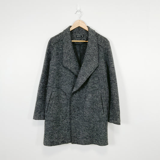 STRADIVARIUS - Charcoal Grey Wool-Blend Coat