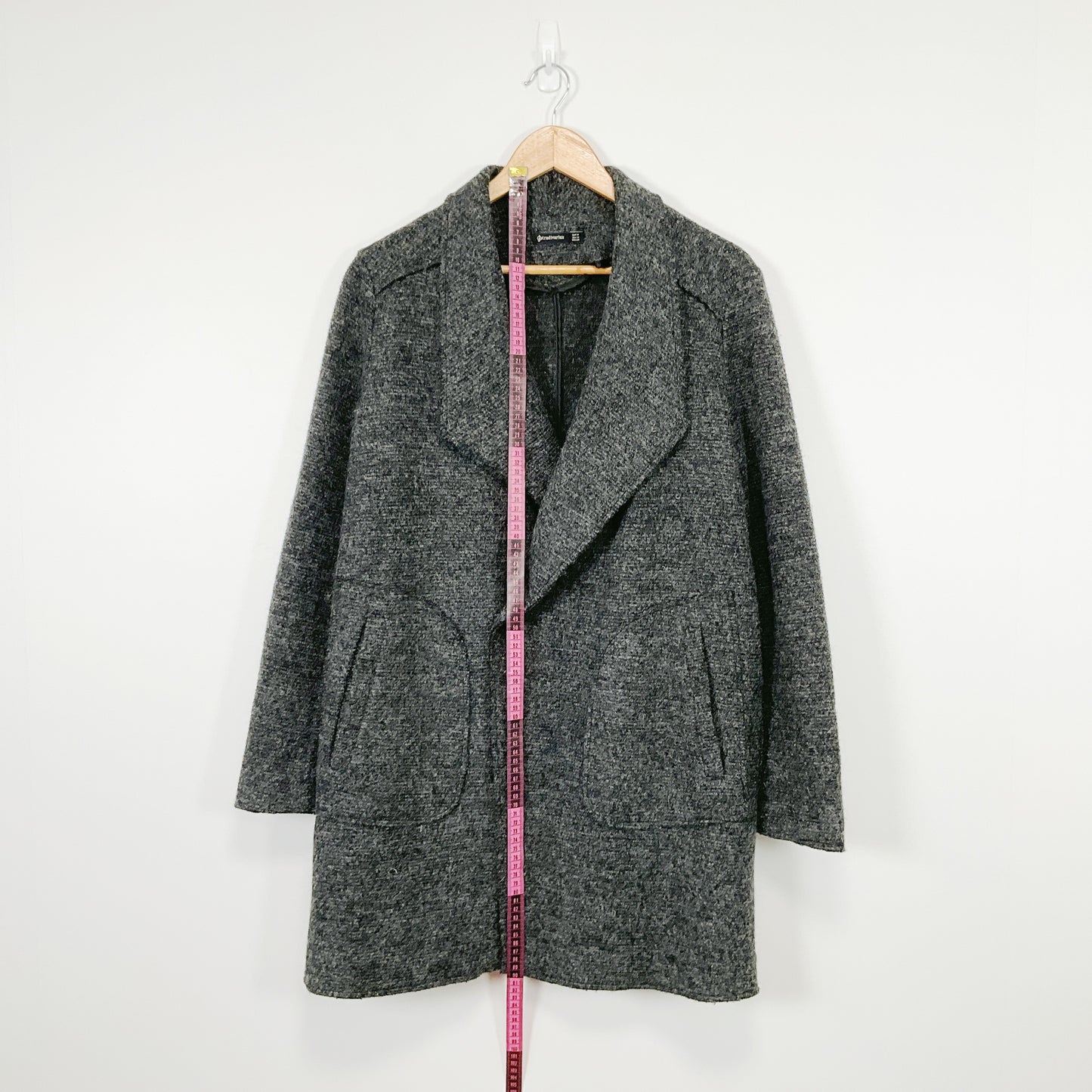 STRADIVARIUS - Charcoal Grey Wool-Blend Coat