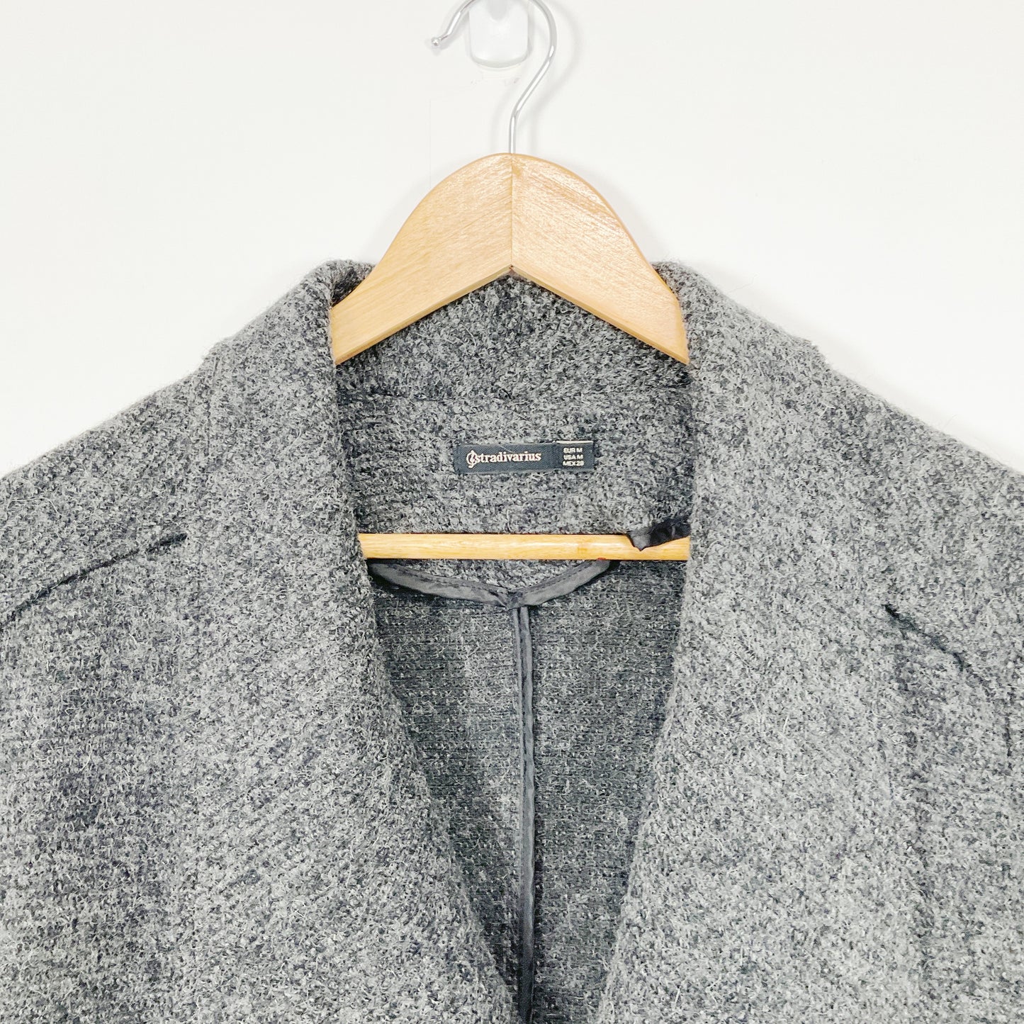 STRADIVARIUS - Charcoal Grey Wool-Blend Coat