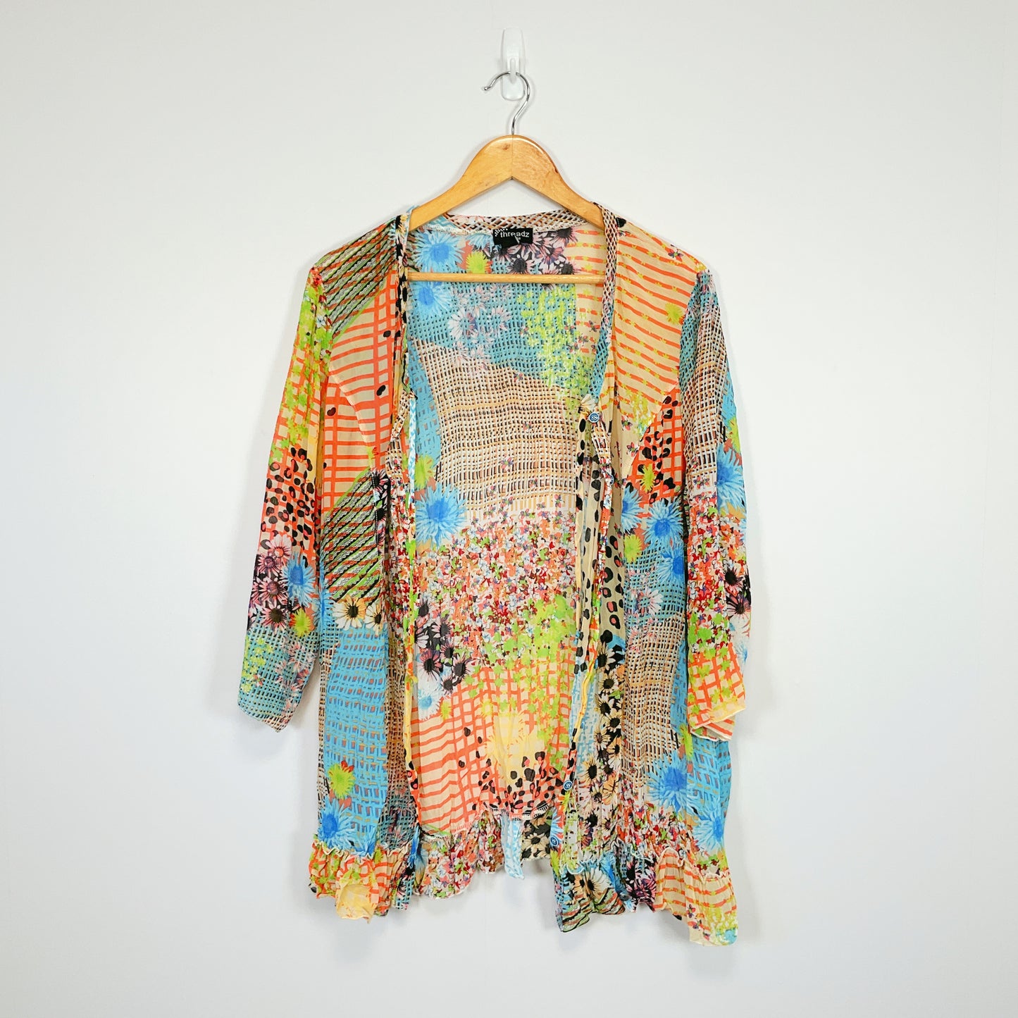 Threadz - Boho Patchwork Style Sheer Cardigan
