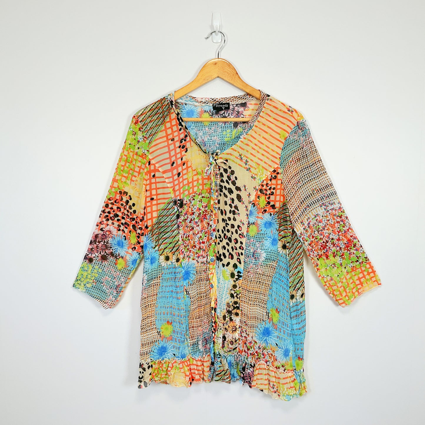 Threadz - Boho Patchwork Style Sheer Cardigan