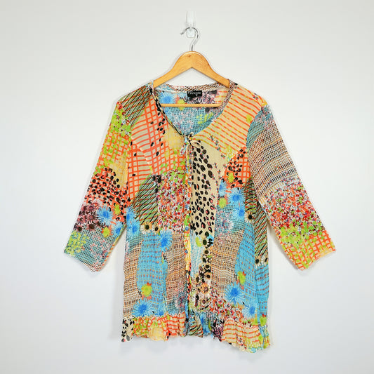 Threadz - Boho Patchwork Style Sheer Cardigan
