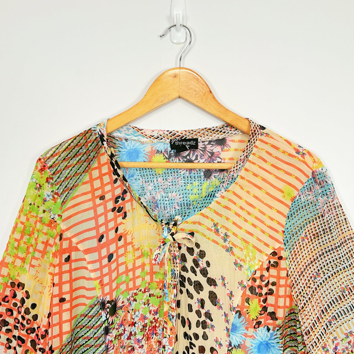 Threadz - Boho Patchwork Style Sheer Cardigan