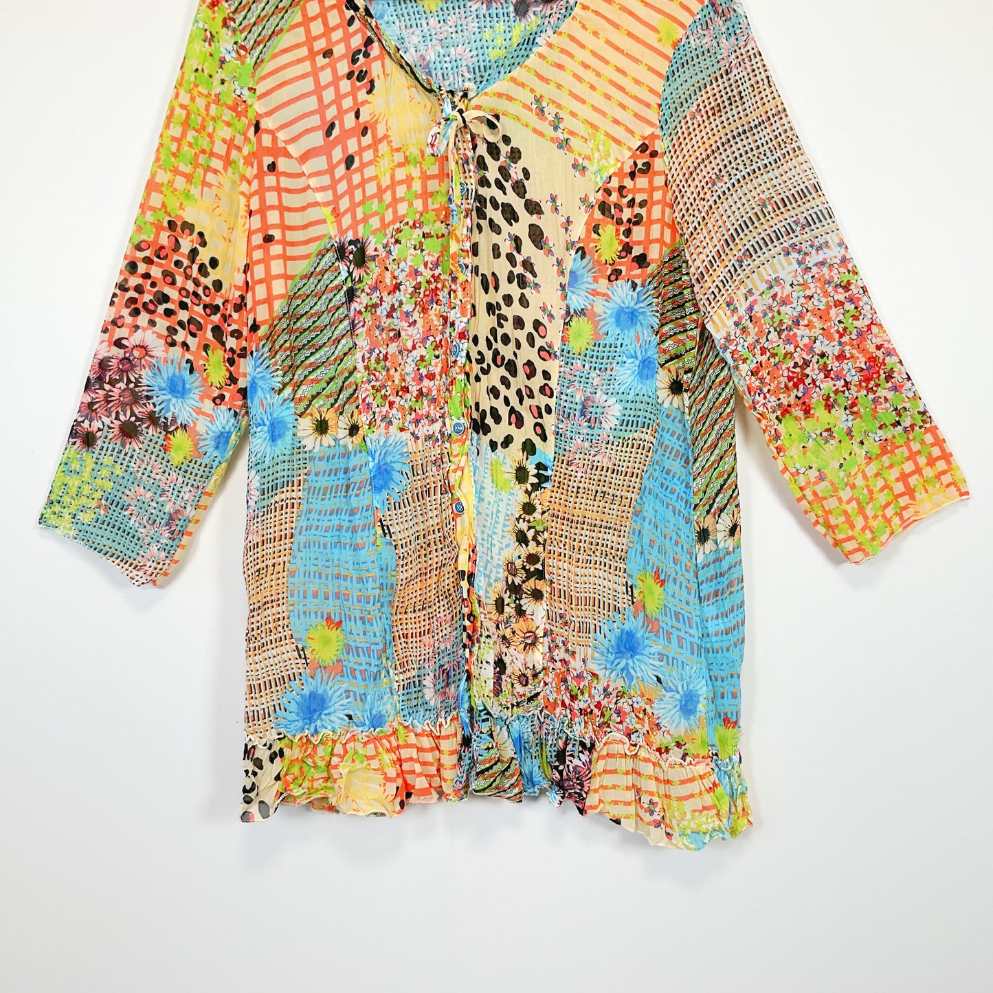Threadz - Boho Patchwork Style Sheer Cardigan