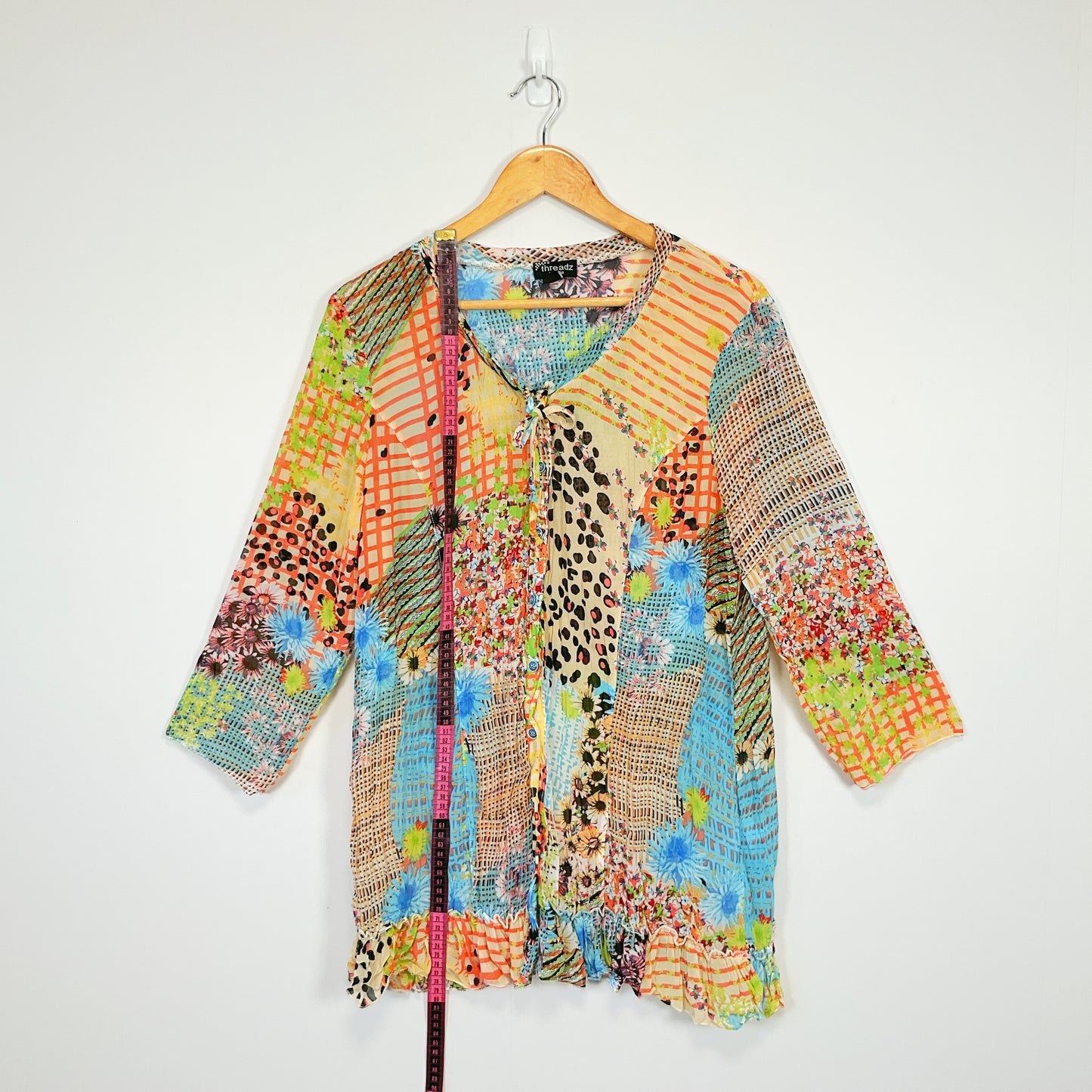 Threadz - Boho Patchwork Style Sheer Cardigan