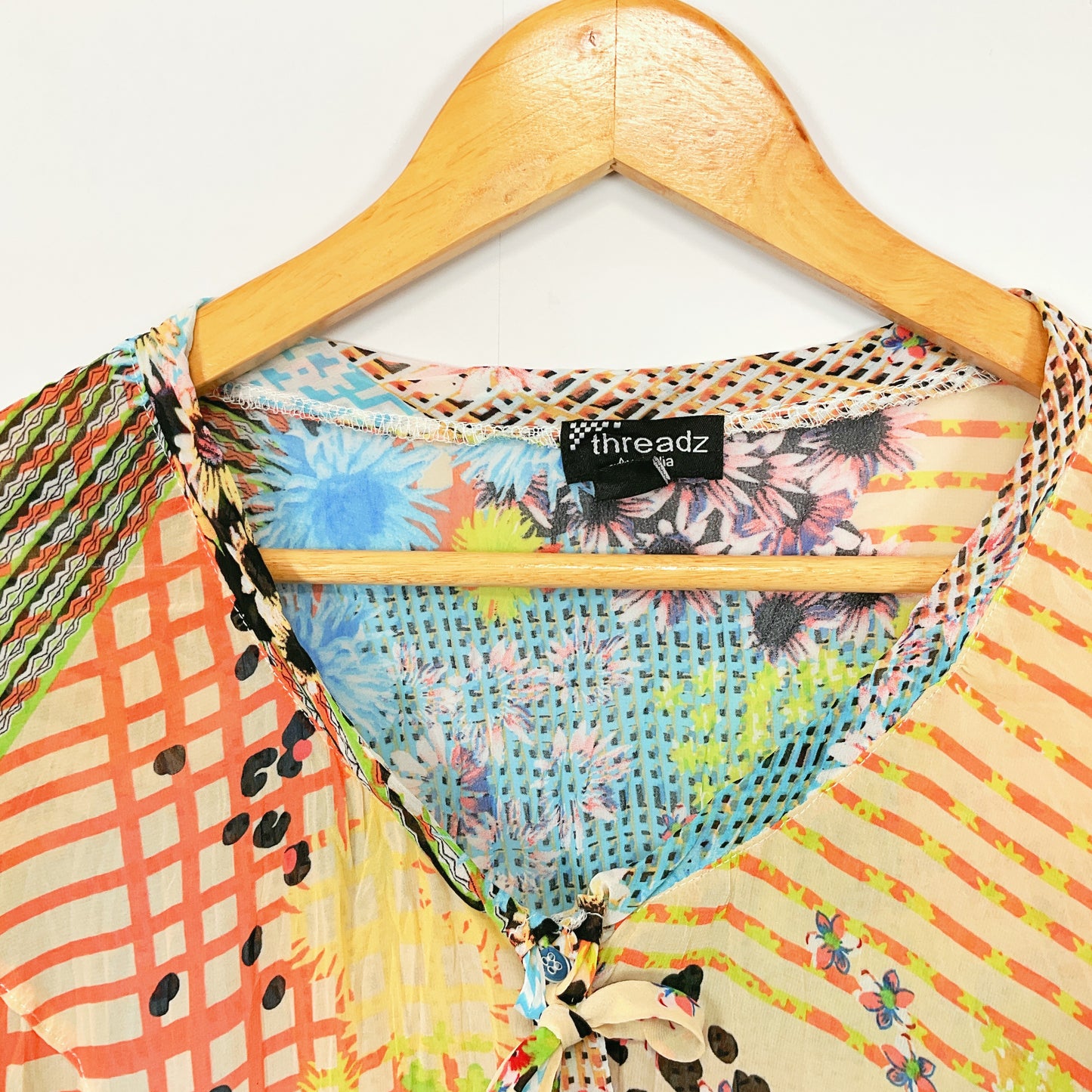Threadz - Boho Patchwork Style Sheer Cardigan