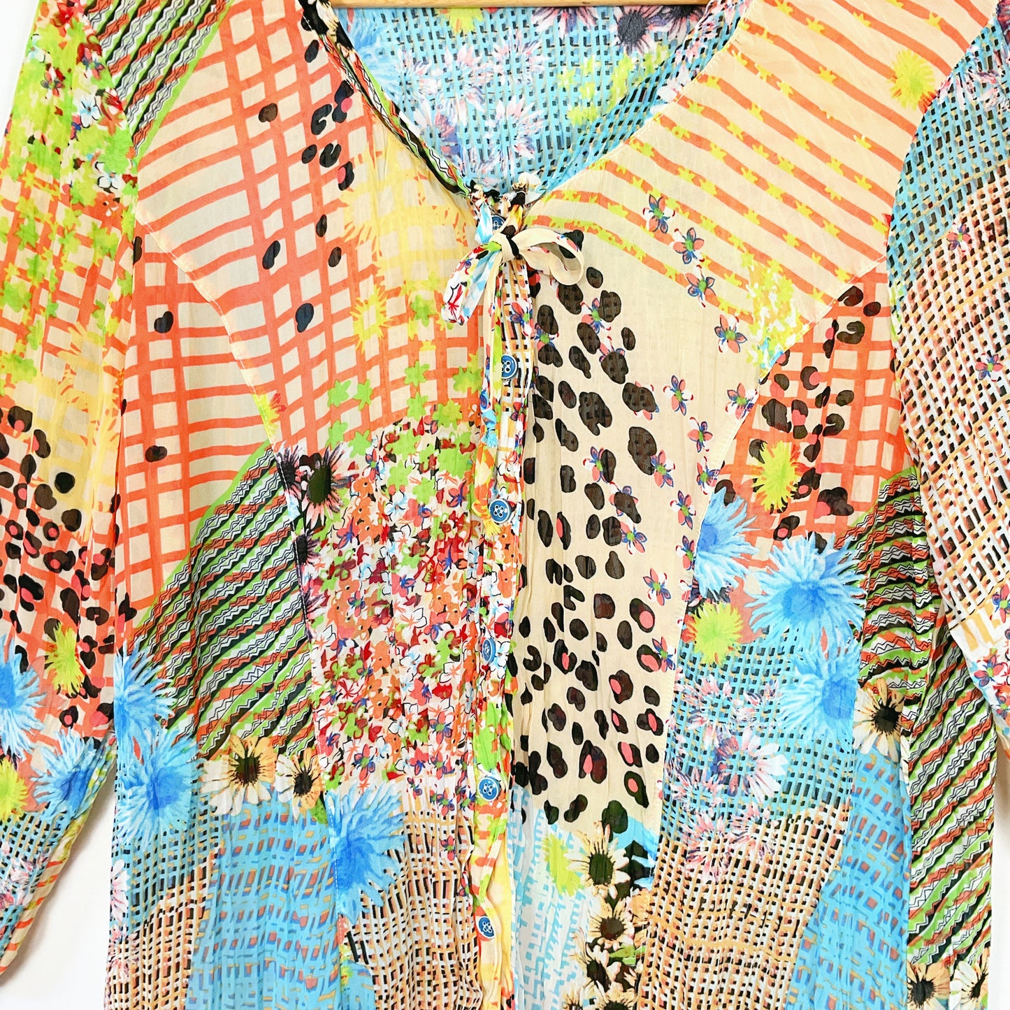 Threadz - Boho Patchwork Style Sheer Cardigan