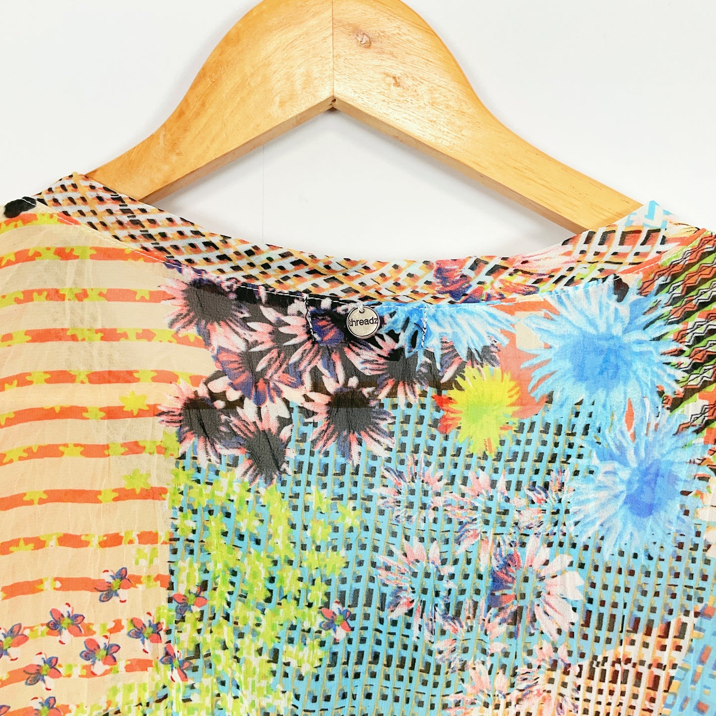 Threadz - Boho Patchwork Style Sheer Cardigan