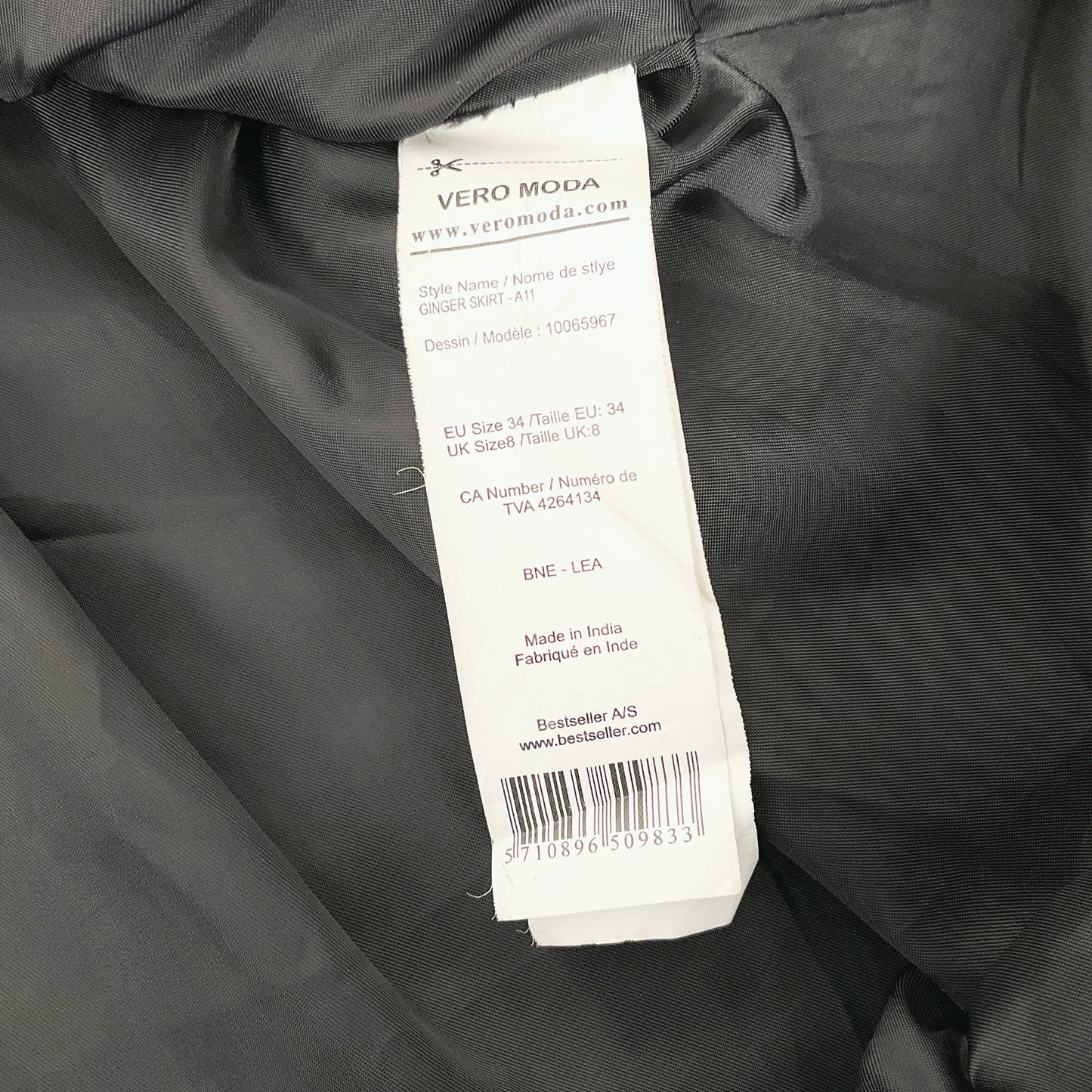 Vero Moda women's real leather skirt