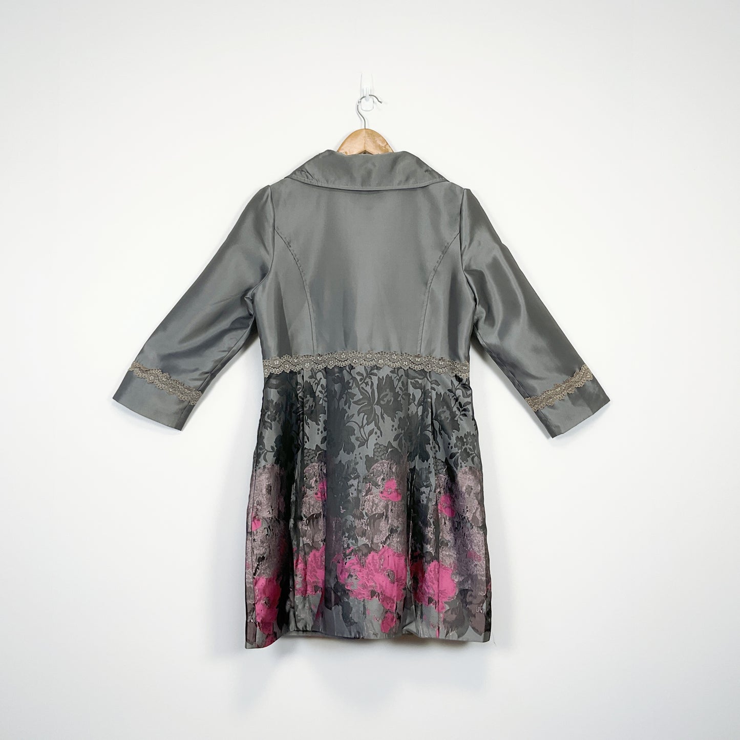 AILAI - Mulberry Silk Lining Grey Coat-Style Dress