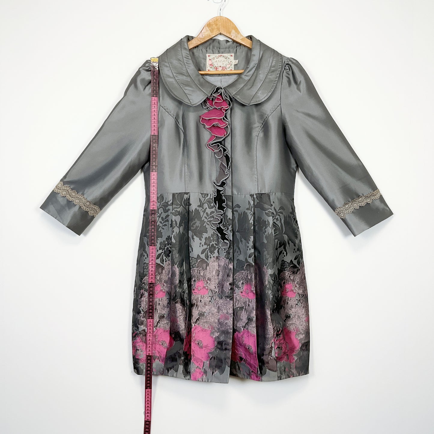 AILAI - Mulberry Silk Lining Grey Coat-Style Dress