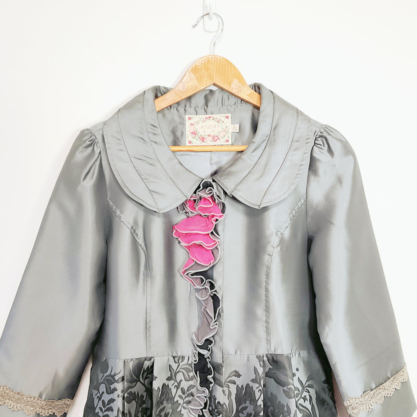 AILAI - Mulberry Silk Lining Grey Coat-Style Dress