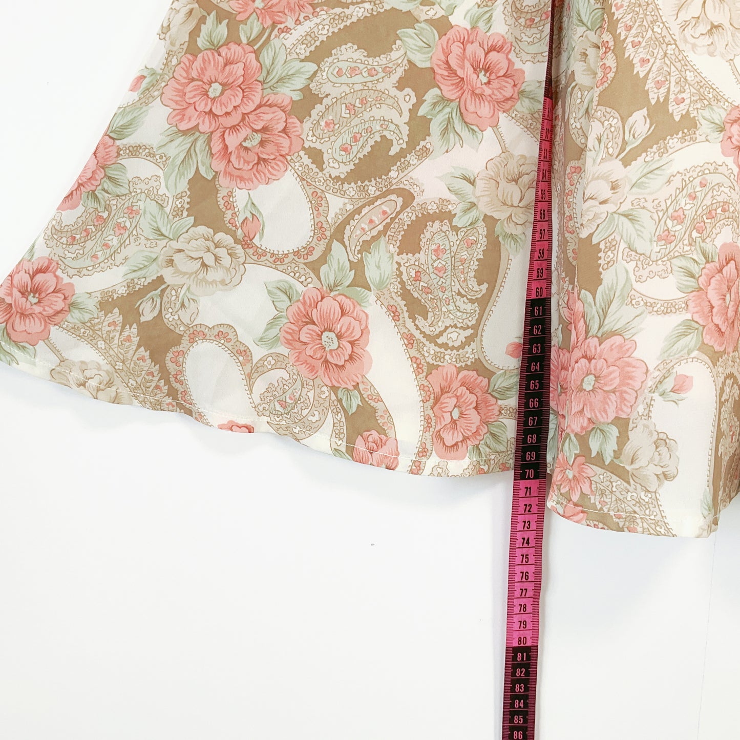 Vintage Floral Flare Skirt with Bow Detail