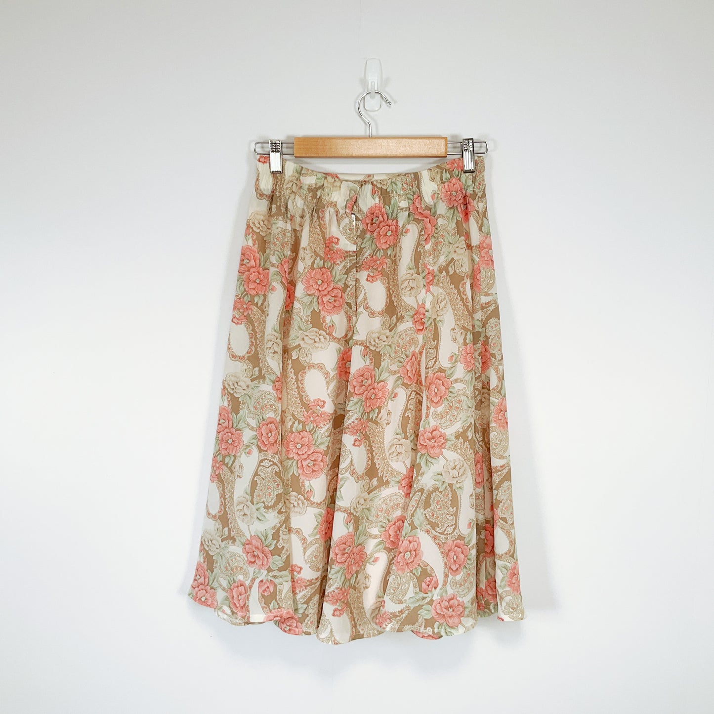 Vintage Floral Flare Skirt with Bow Detail