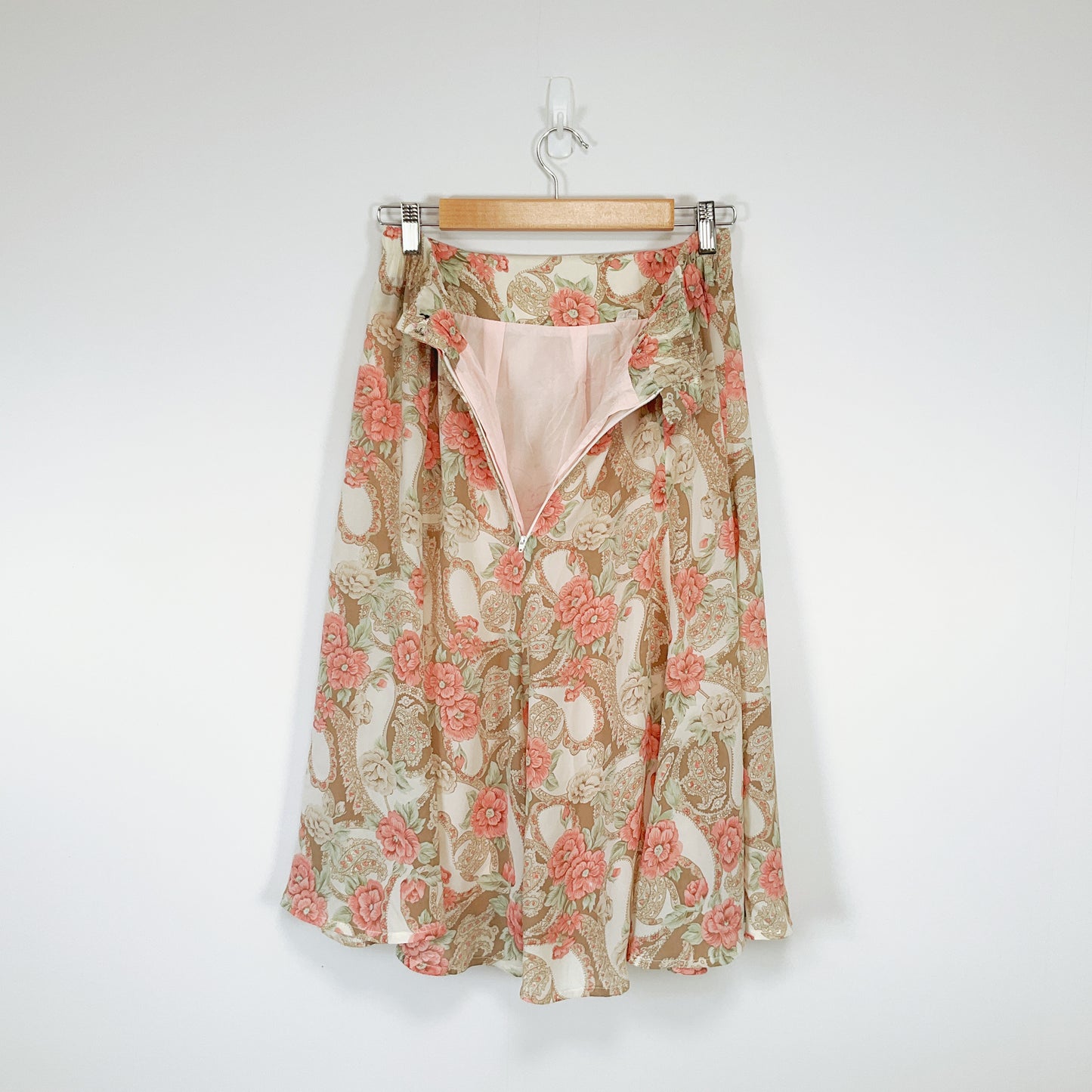Vintage Floral Flare Skirt with Bow Detail