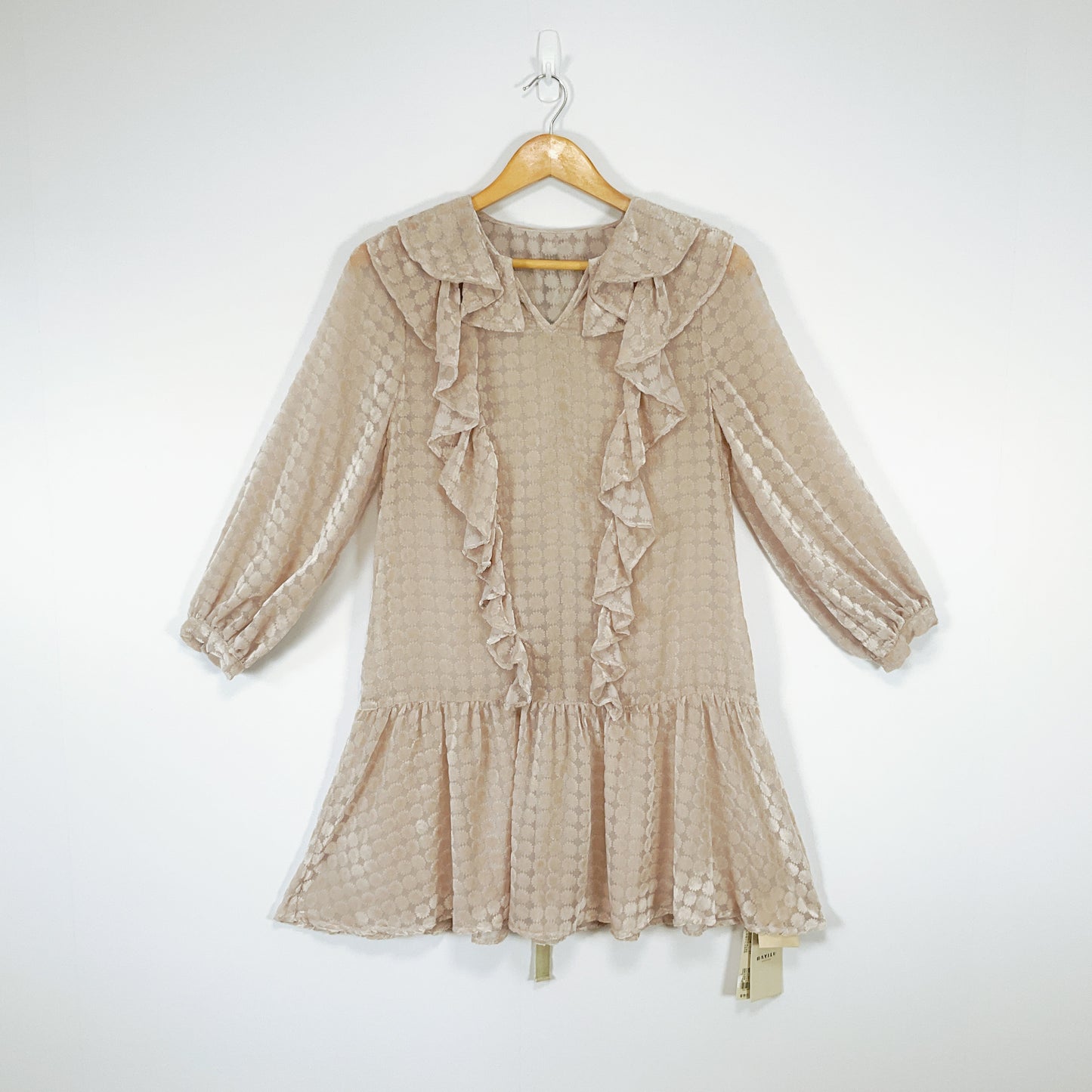 BAYILU - Textured Ruffle Mini Dress with Tag