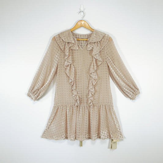 BAYILU - Textured Ruffle Mini Dress with Tag