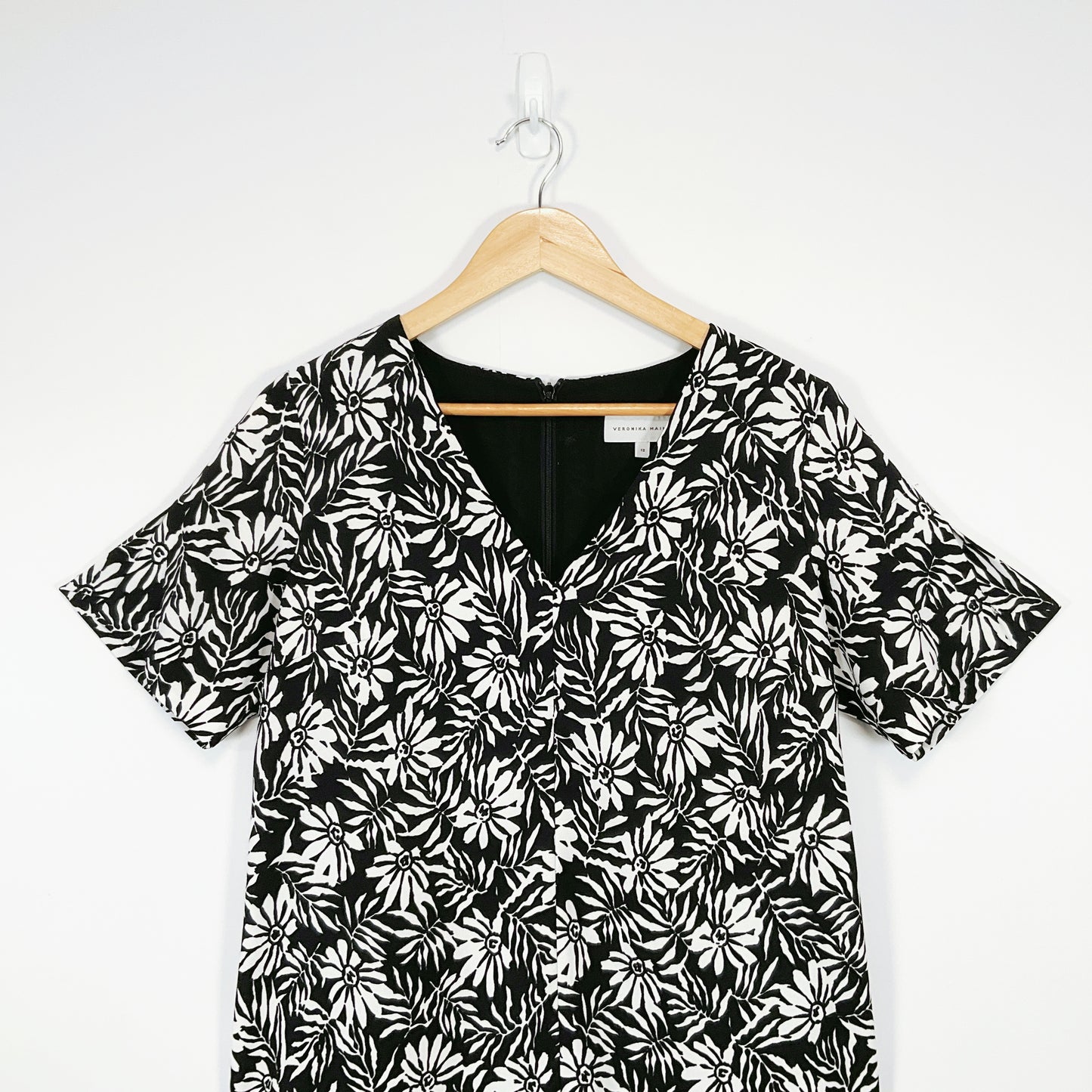 Veronika Maine - Black White Floral Flower Print Dress