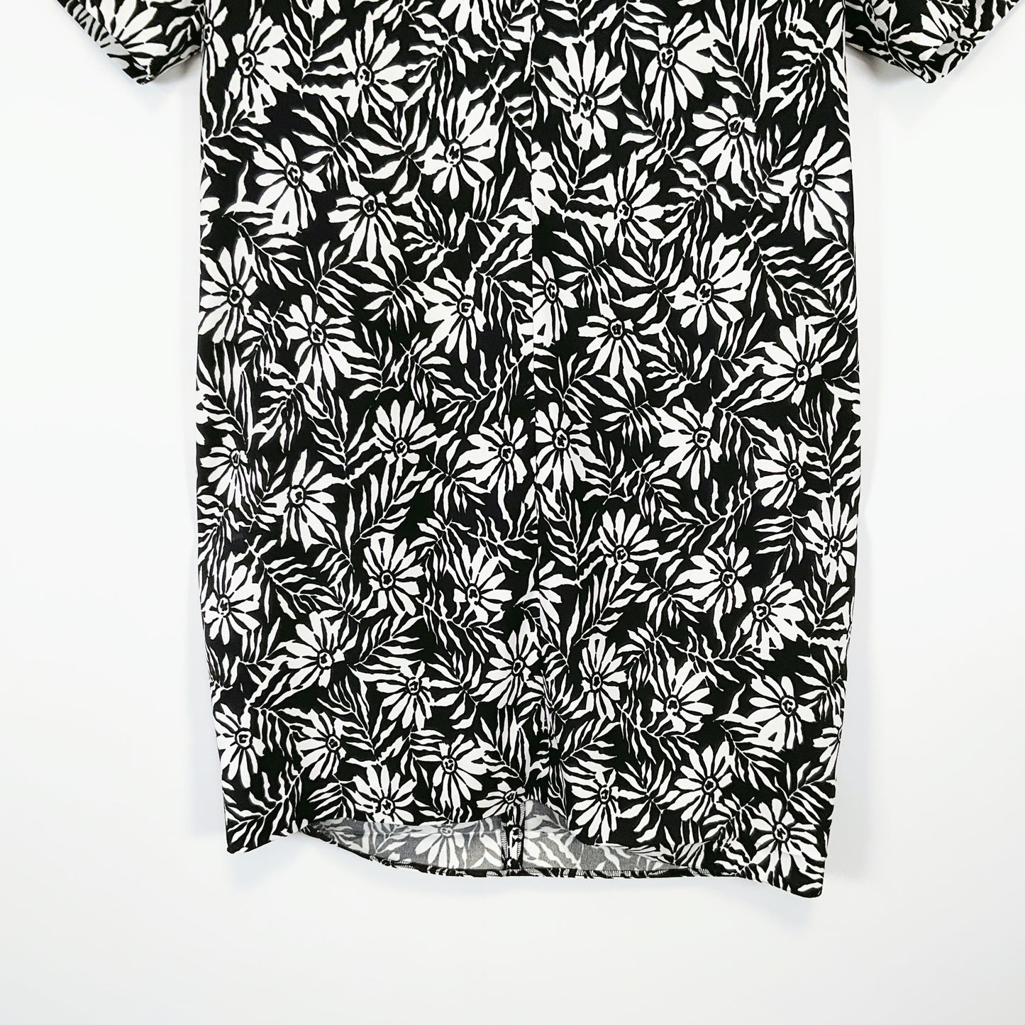 Veronika Maine - Black White Floral Flower Print Dress