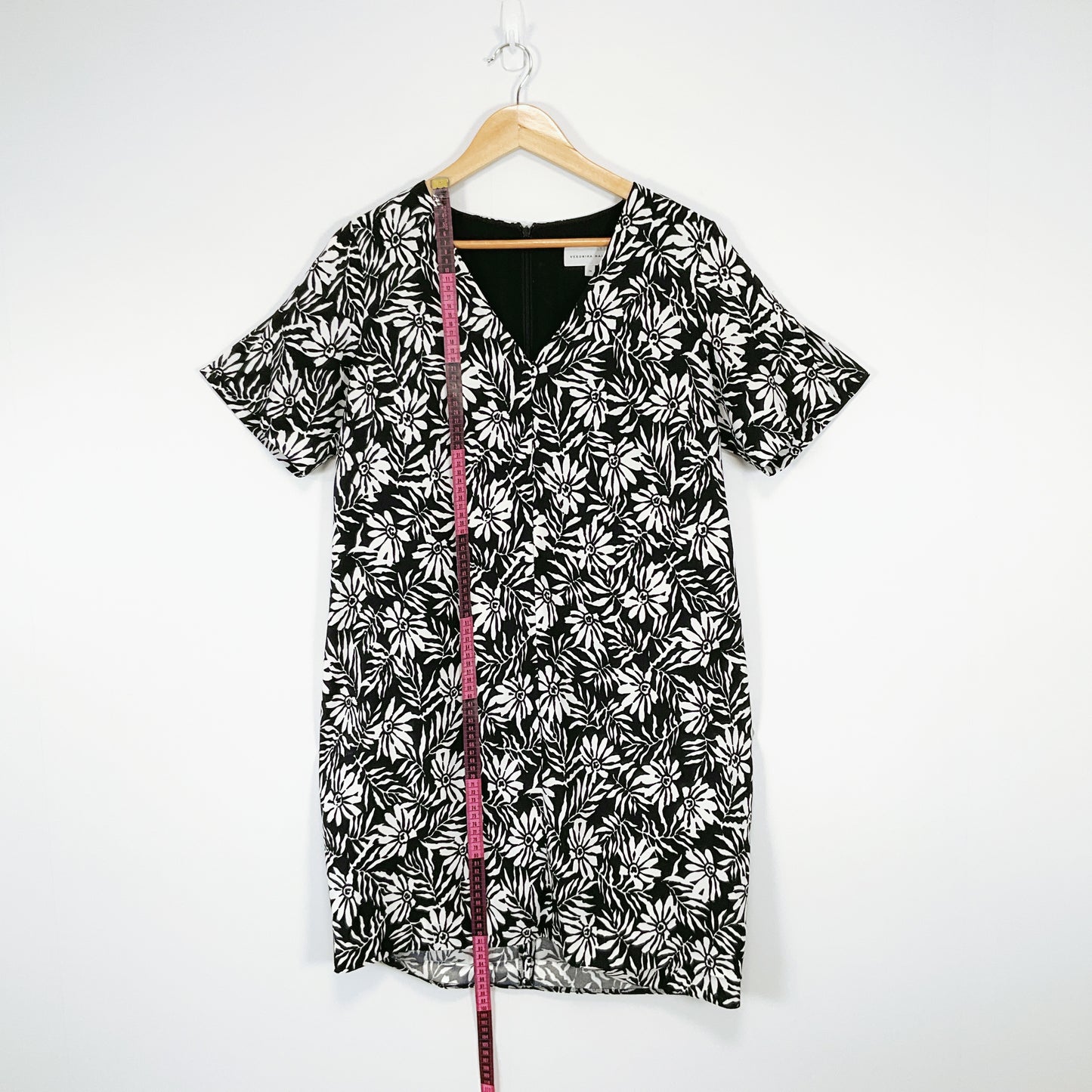 Veronika Maine - Black White Floral Flower Print Dress