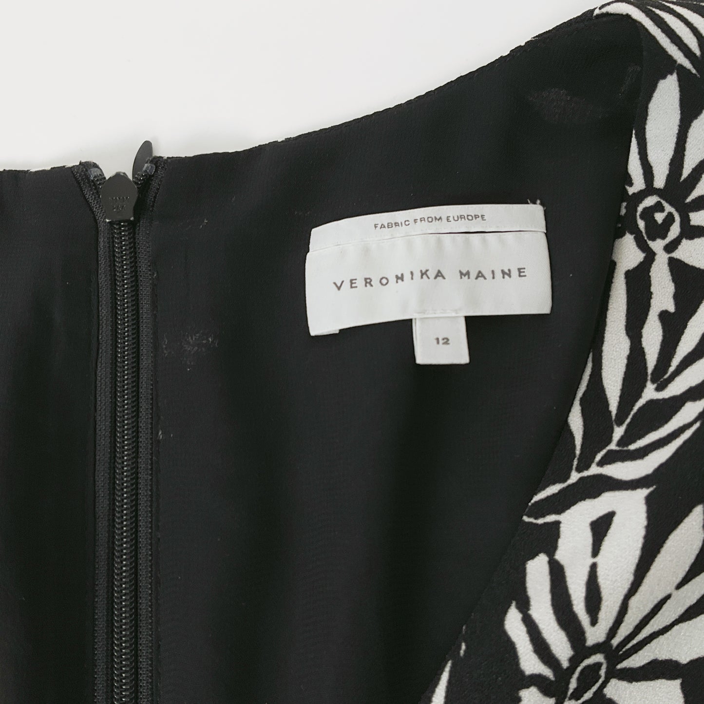 Veronika Maine - Black White Floral Flower Print Dress