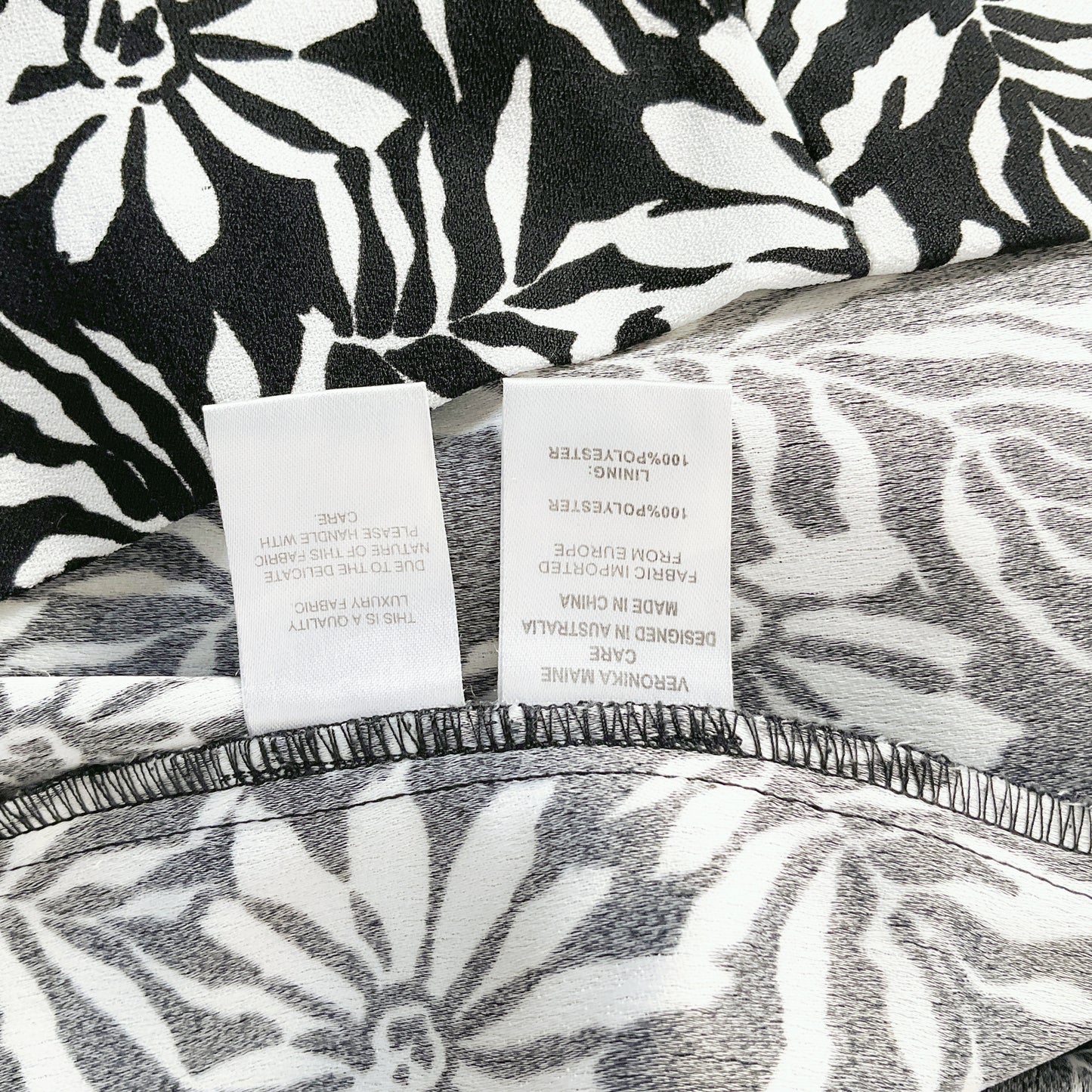 Veronika Maine - Black White Floral Flower Print Dress