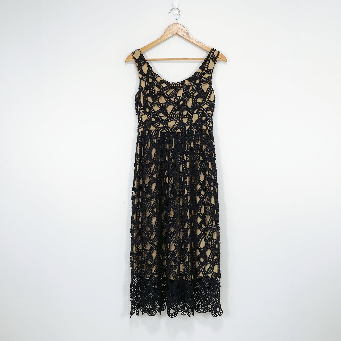 Sally Smith Sydney - Black Crochet Overlay Dress