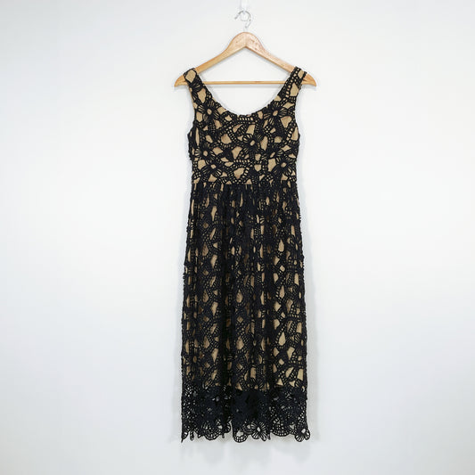 Sally Smith Sydney - Black Crochet Overlay Dress