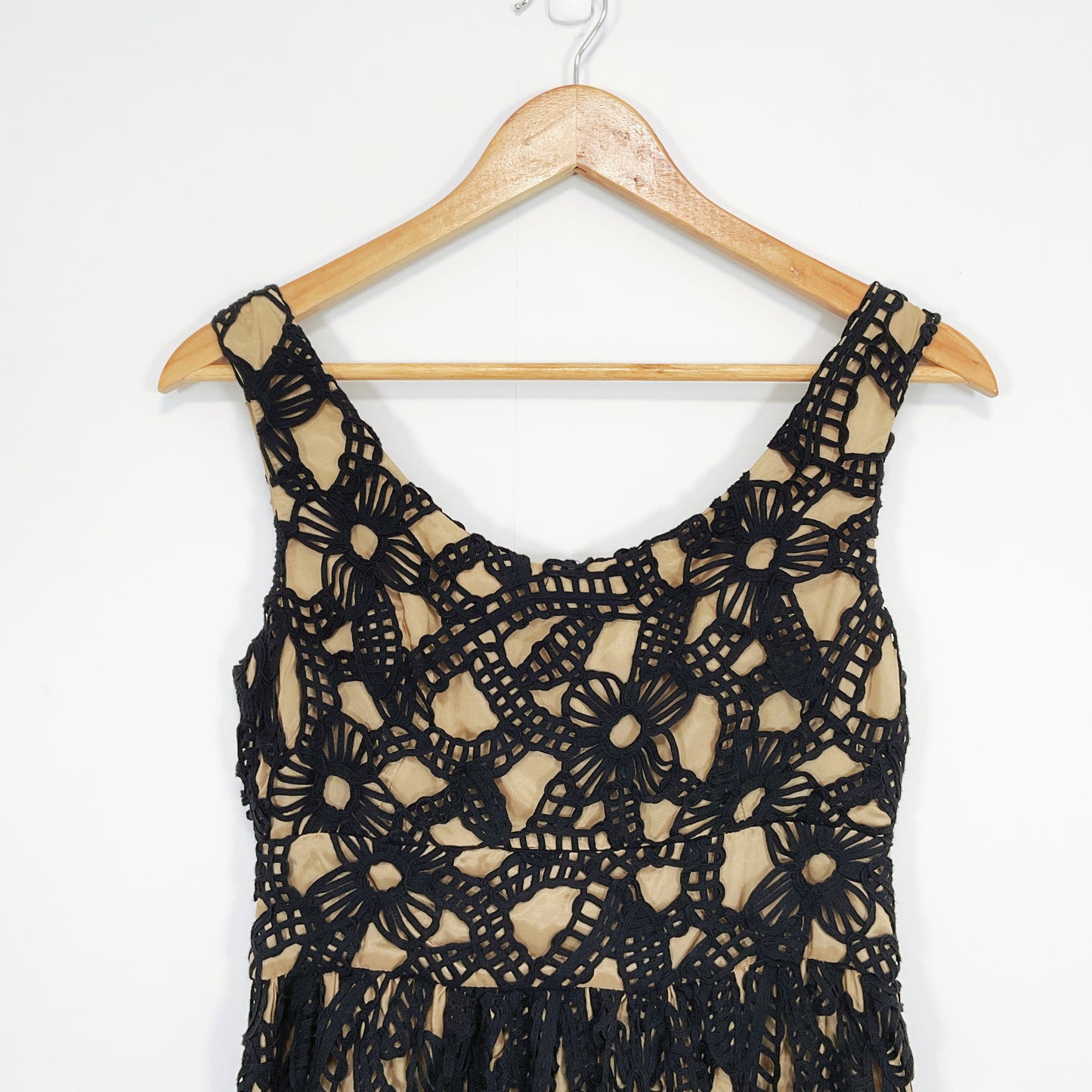 Sally Smith Sydney - Black Crochet Overlay Dress